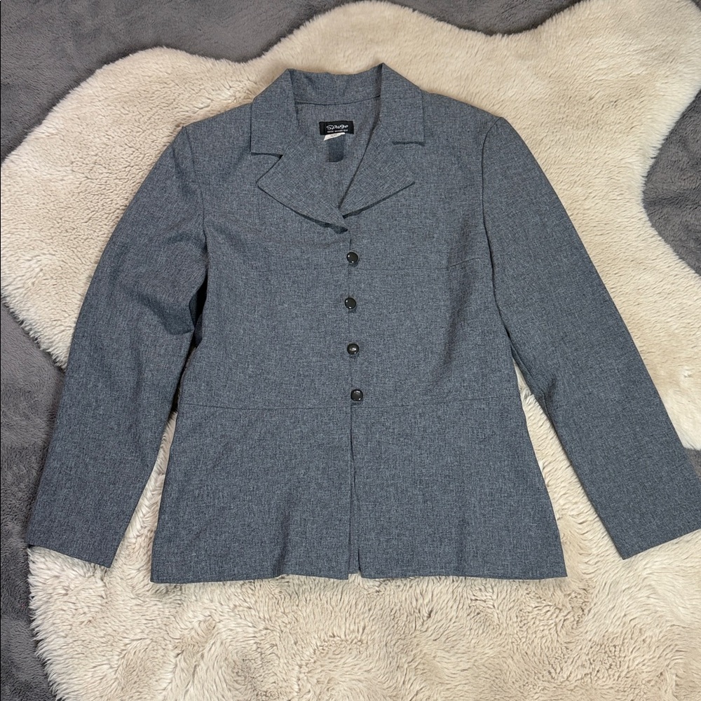Spago Collection Blazer Jacket Gray Size 6 Y2K